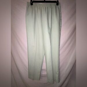 Alfred Dunner Light Green Elastic Waist Pants